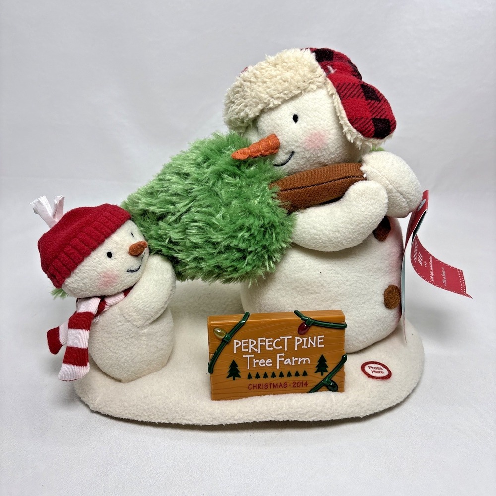 Hallmark Jingle Pals The Perfect Pine Tree Farm‎ Plush Singing Snowman Tags 2014